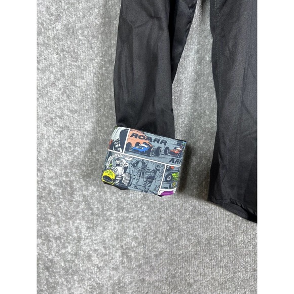 Jared Lang Contrast Cuff Racing Comic Strip Shirt Mens Medium Black Button Up - Picture 7 of 11